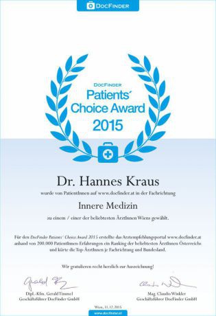 Patients' Choice Award 2015 - Dr. univ. med. Hannes Kraus